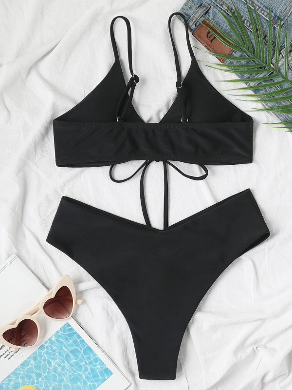 Womens Textured Underwire Brazilian Back Two Piece Swimsuit SIZE S-XL