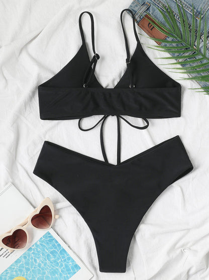 Womens Textured Underwire Brazilian Back Two Piece Swimsuit SIZE S-XL