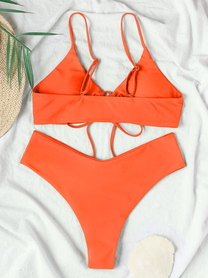 Womens Textured Underwire Brazilian Back Two Piece Swimsuit SIZE S-XL