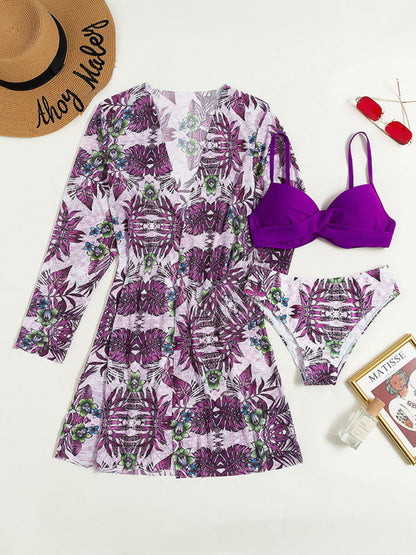 Womens High Waist Printed 3 Piece Bikini Set SIZE S-XL