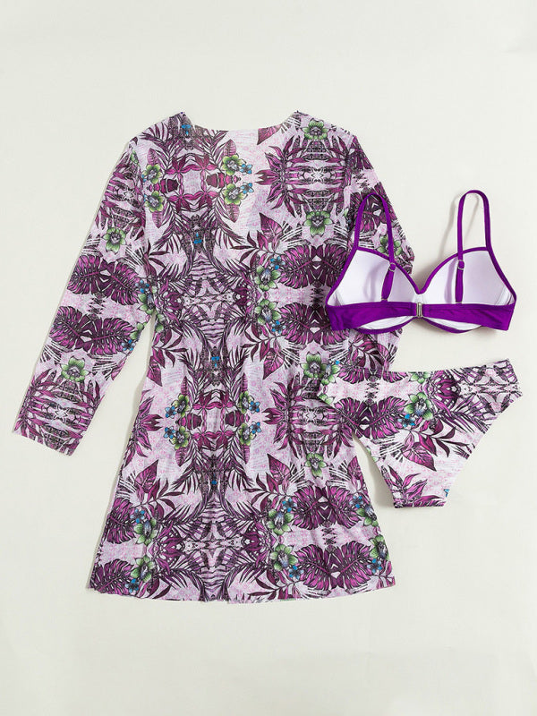 Womens High Waist Printed 3 Piece Bikini Set SIZE S-XL