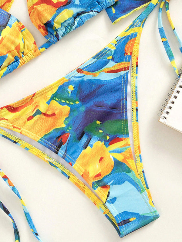 Womens Polka Dot Print 3 Piece Bikini Sets SIZE S-L