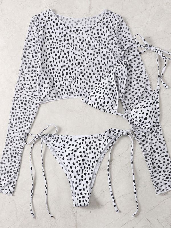 Womens Polka Dot Print 3 Piece Bikini Sets SIZE S-L