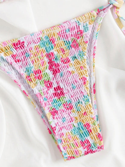 Womens Printed Stretch Pleated Two Piece Bikini SIZE S-L